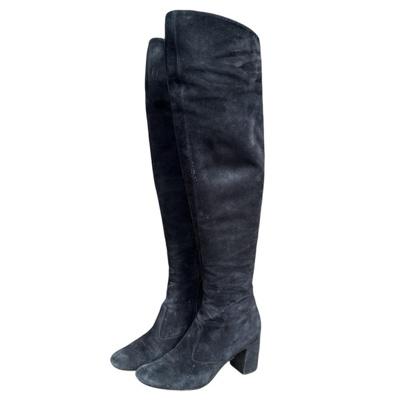 Saint Laurent Paris black suede over the knee high retro mod boots size 36 - Picture 1 of 8